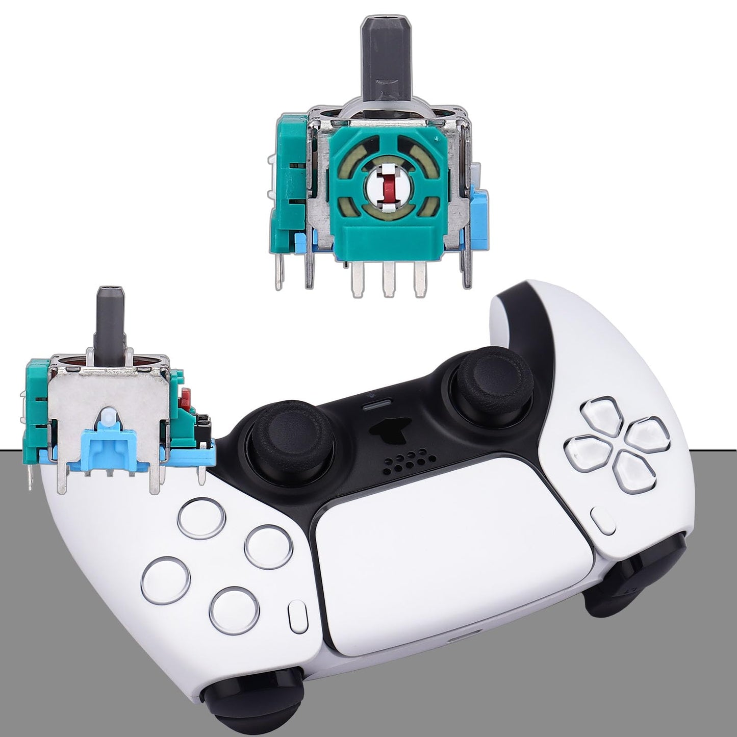 Ikpek 8pcs Joystick Replacement for PS5 Controller - Blue 3D Analog Sensor Rocker Module