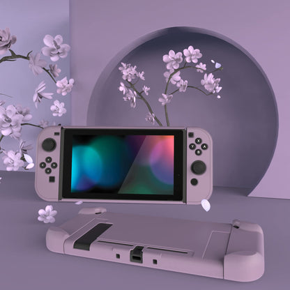 eXtremeRate PlayVital Back Cover for Nintendo Switch - Hard Shell, Dark Grayish Violet, Model NTP328, Dockable Protector for Joycon