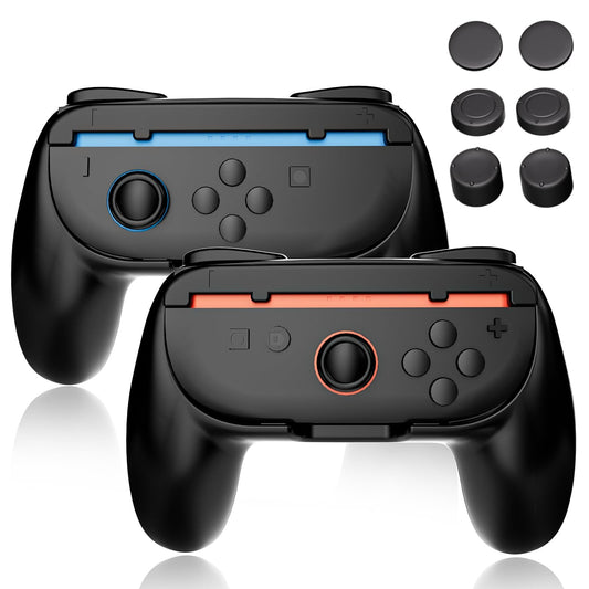 Joy-Con Grips for Nintendo Switch 2 (2025)  2 Pack Joycon Accessories for Multiplayer Game Friend Family Game Night Party  Larger SL SR control buttons Ergonomic Nintendo Switch 2 Joycon Grip & Thumb Grips