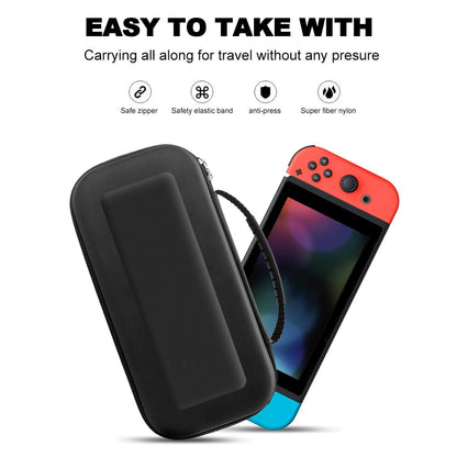BOOGIIO Nintendo Switch Carry Case - Hard Shell Portable Pouch, Holds 10 Game Cards, Black
