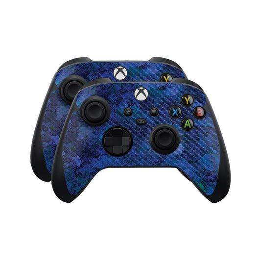 Carbon Fiber Skin Compatible with Microsoft Xbox Series X|S Controller (2 Pack) - Blue Ice - Premium 3M Vinyl Protective Wrap Decal Cover - Easy to Apply | Crafted in The USA by MightySkins