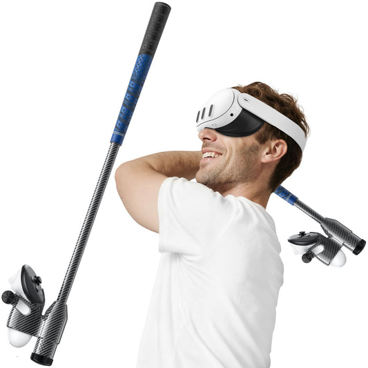 24 VR Golf Club Attachment for Oculus Meta Quest 3/3s  Carbon Fiber Material  Golf Weight  Precision Tracking  Non-Slip Grip  VR Golf Club Quest 3 Handle Accessories for Golf +  Vr Golf Attachment