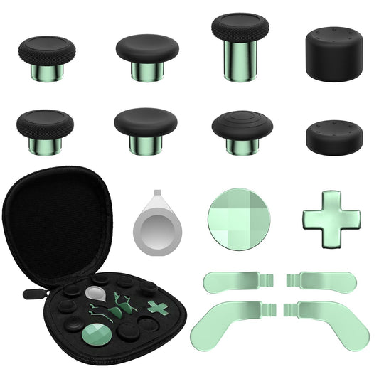 CHARM FOCUS 16-in-1 Metal Thumbsticks Replacement Kits for Xbox Elite Series 2  Xbox Elite 2 Controller Accessories  Includes Magnetic Joysticks  Paddles  Silicone Caps  D-Pads  1 Tool (Macaron Green)