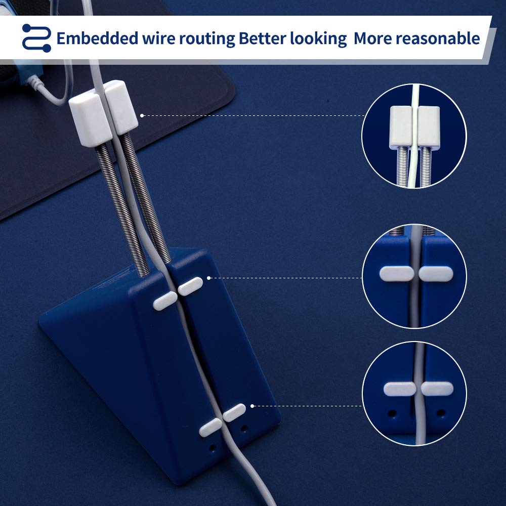Hotline Games Mouse Bungee - Cord Clip Management System for Esports, Model HGMC, Blue, Rubber Material