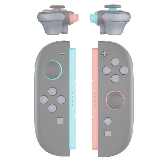 eXtremeRate DIY Replacement Full Set Buttons for Joycon 2  Custom ABXY Direction Keys Dpad + - C Home Capture Release L R ZR ZL Trigger Buttons for Nintendo Switch 2 Controller - New Hope Gray
