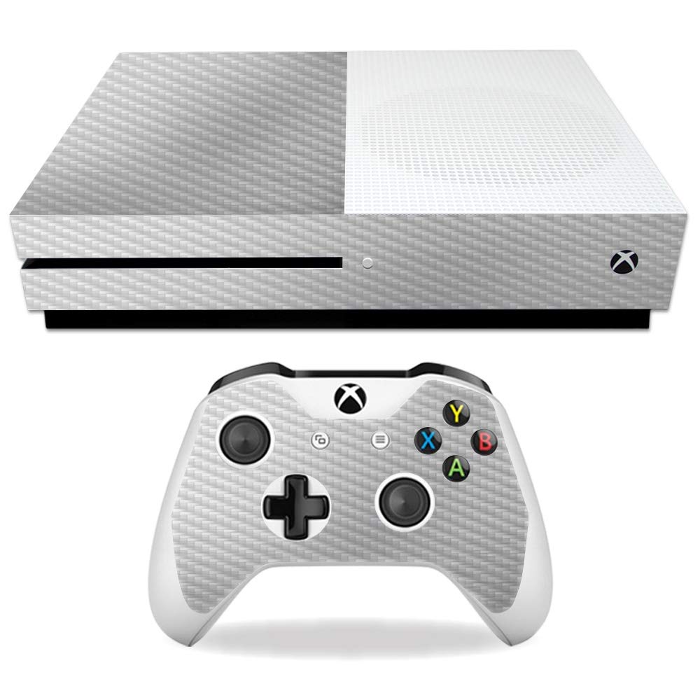 MightySkins Carbon Fiber Skin for Microsoft Xbox One S - Cold Steel | Protective  Durable Textured Carbon Fiber Finish | Easy to Apply  Remove  and Change Styles | Made in The USA