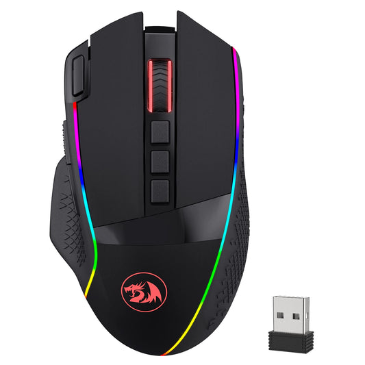 Redragon M991 Wireless Gaming Mouse - 26000 DPI, 9 Macro Buttons, RGB Backlight, Black