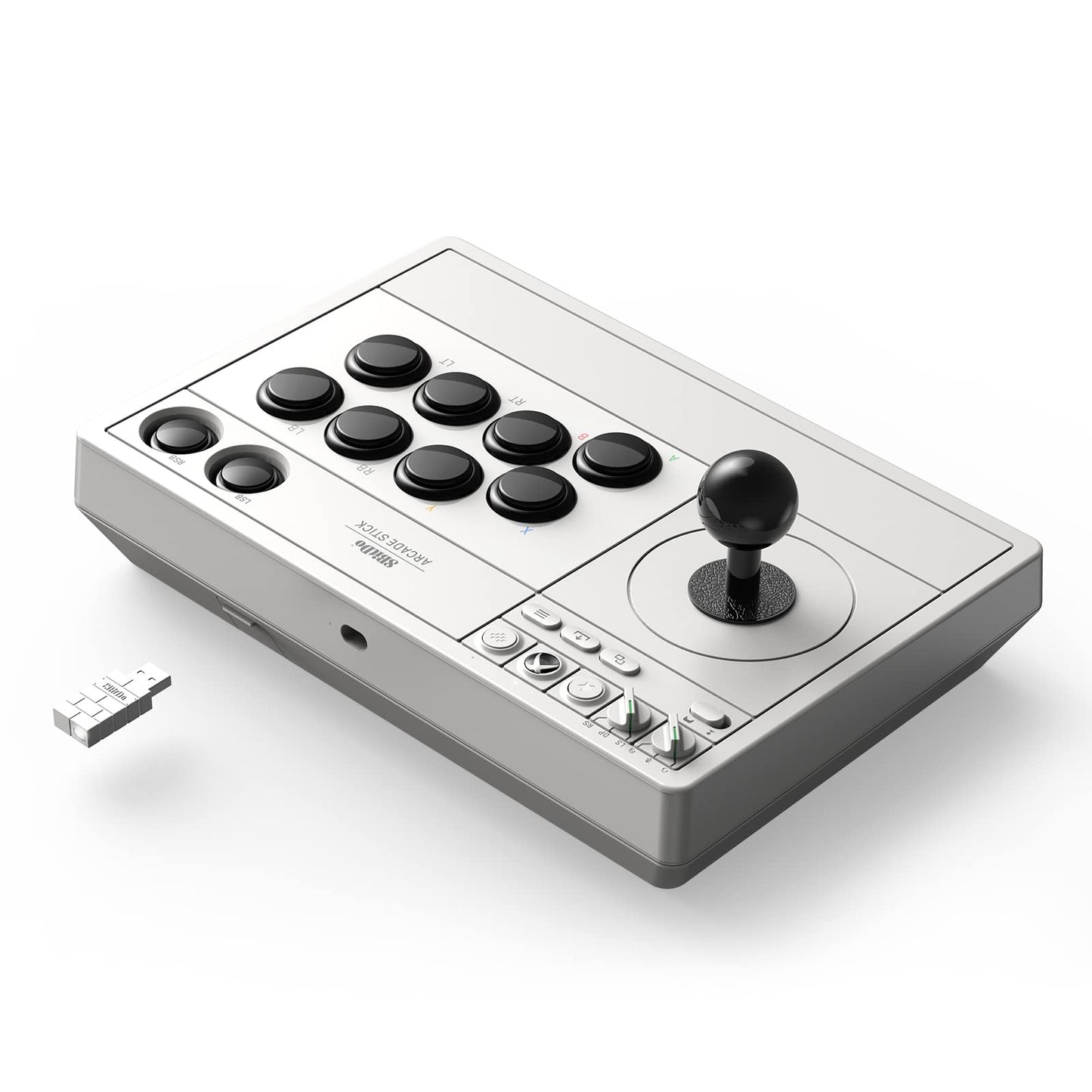 8Bitdo Wireless Arcade Stick for Xbox Series X|S, Xbox One, Windows 10 - White, 3.5mm Audio Jack, Model 6922621503729