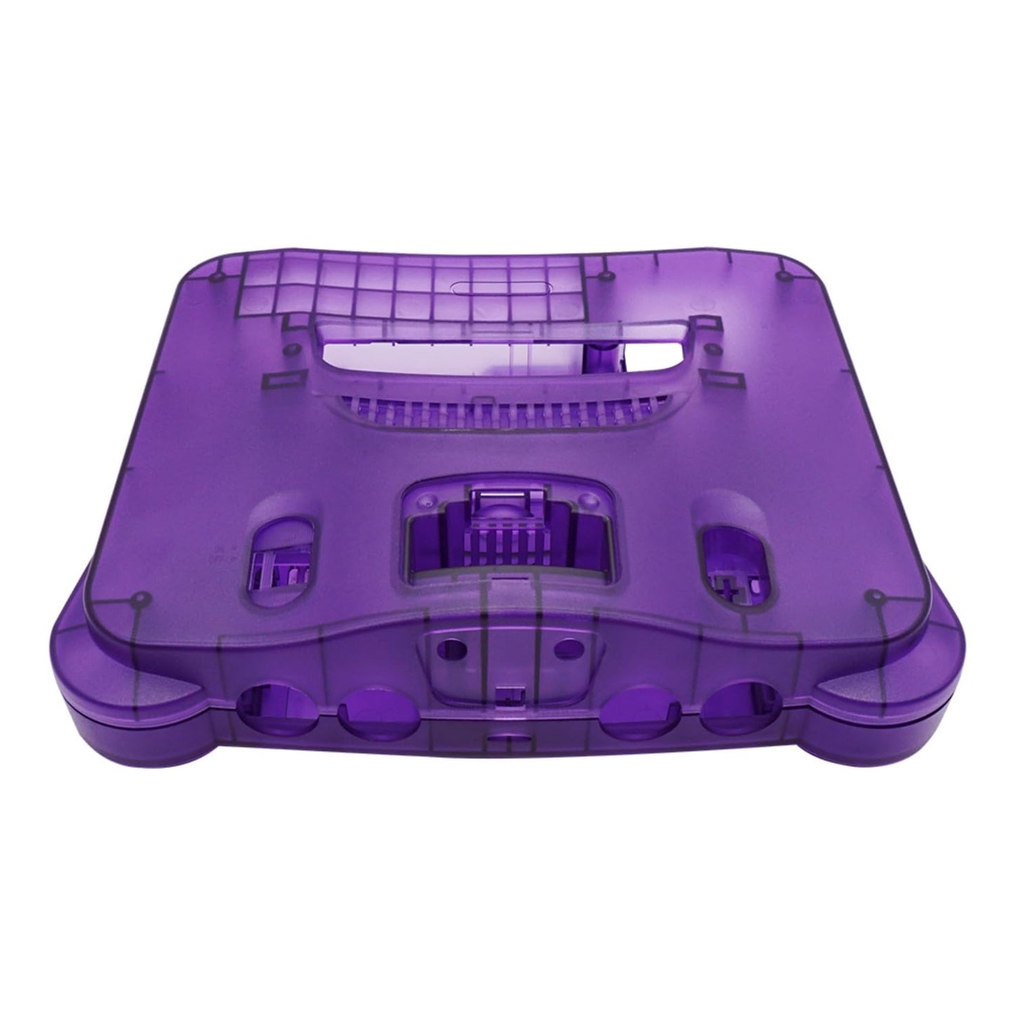 BITFUNX N64 Replacement Shell  Transparent Case Protective Housing for N64 Game Console All Version (Tran-Purple)