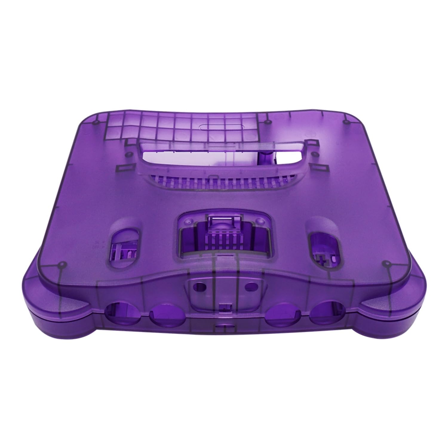 BITFUNX N64 Replacement Shell  Transparent Case Protective Housing for N64 Game Console All Version (Tran-Purple)