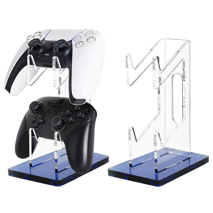 FYY Game Controller Holder - 2-Tier Stand with Headphone Holder, Navy Acrylic for Nintendo Switch, Xbox, PS5, PS4, Model 1897