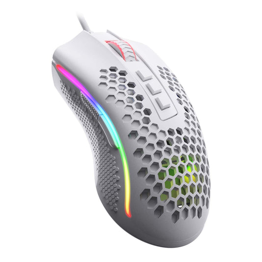 Redragon M808 Storm RGB Gaming Mouse - 12,400 DPI, 7 Buttons, Ultralight 85g, White