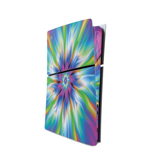 MightySkins Skin Compatible with Playstation 5 Slim Digital Edition Console Only - Prismatic Vortex | Protective  Durable  and Unique Vinyl Decal wrap Cover | Easy to Apply | Made in The USA