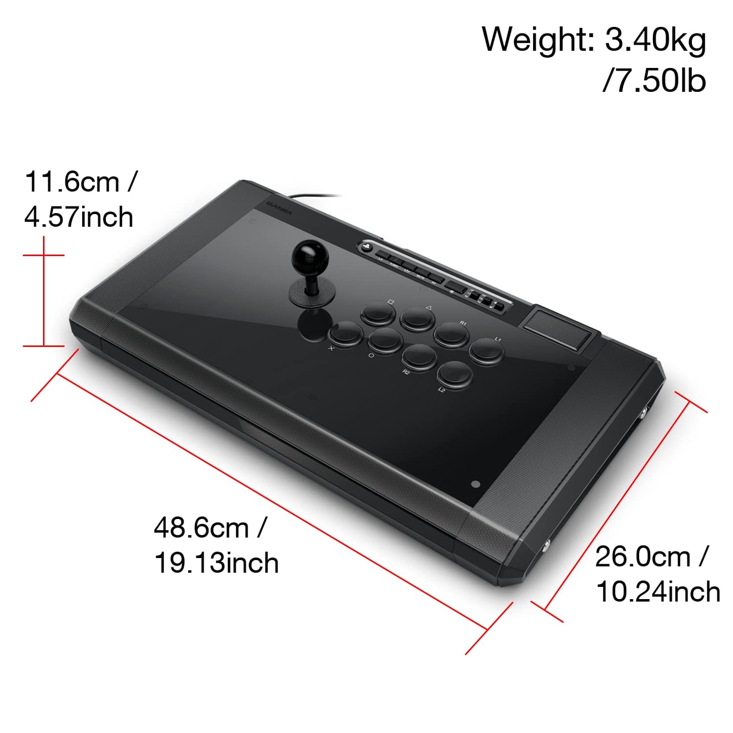 Qanba Q7 Obsidian Wired Joystick for PS5/PS4/PC - Black