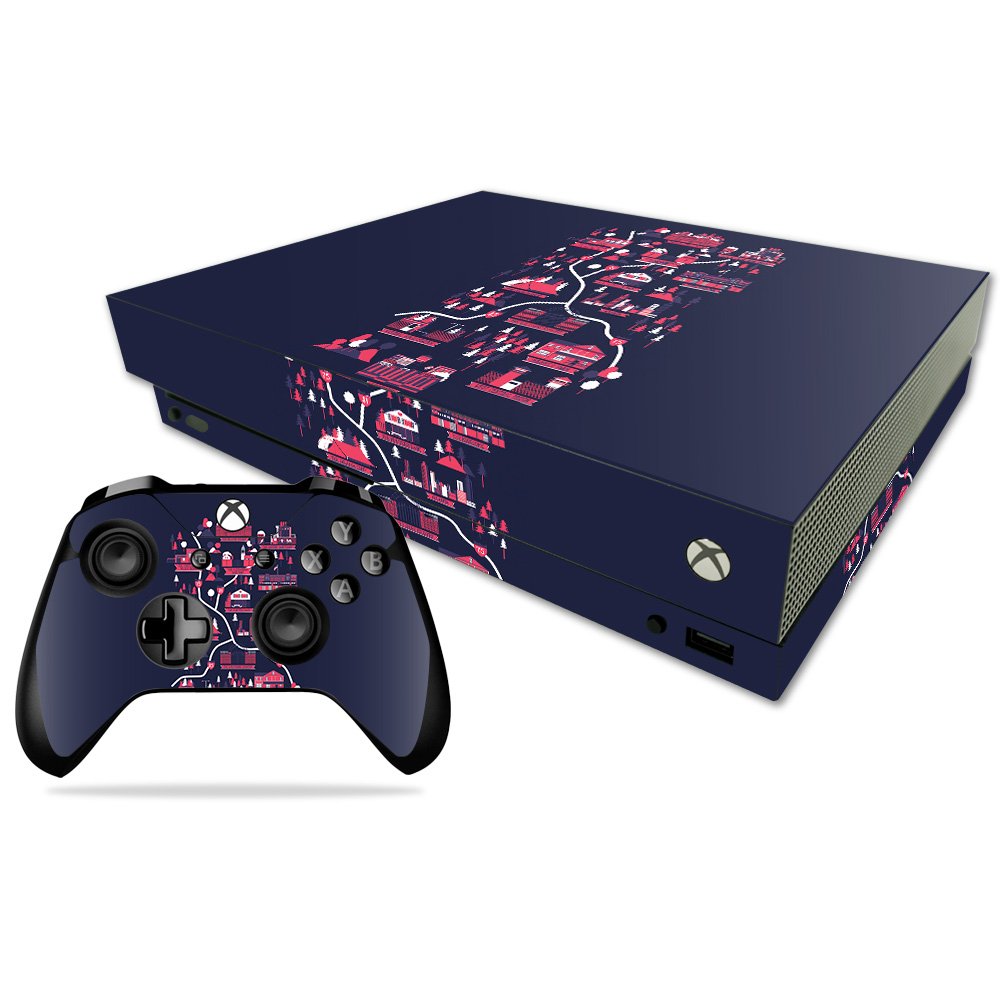MIGHTY SKINS Xbox One X Skin - Zombie Apocalypse Map, Durable Vinyl Decal, Easy to Apply & Remove, Unique Design