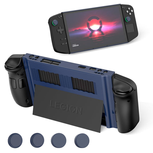 TUDIOW Protective Case for Lenovo Legion Go - Shock-Absorption, Anti-Scratch, Non-Slip, Blue, with 4 Thumb Grip Caps, 8.8 Accessories