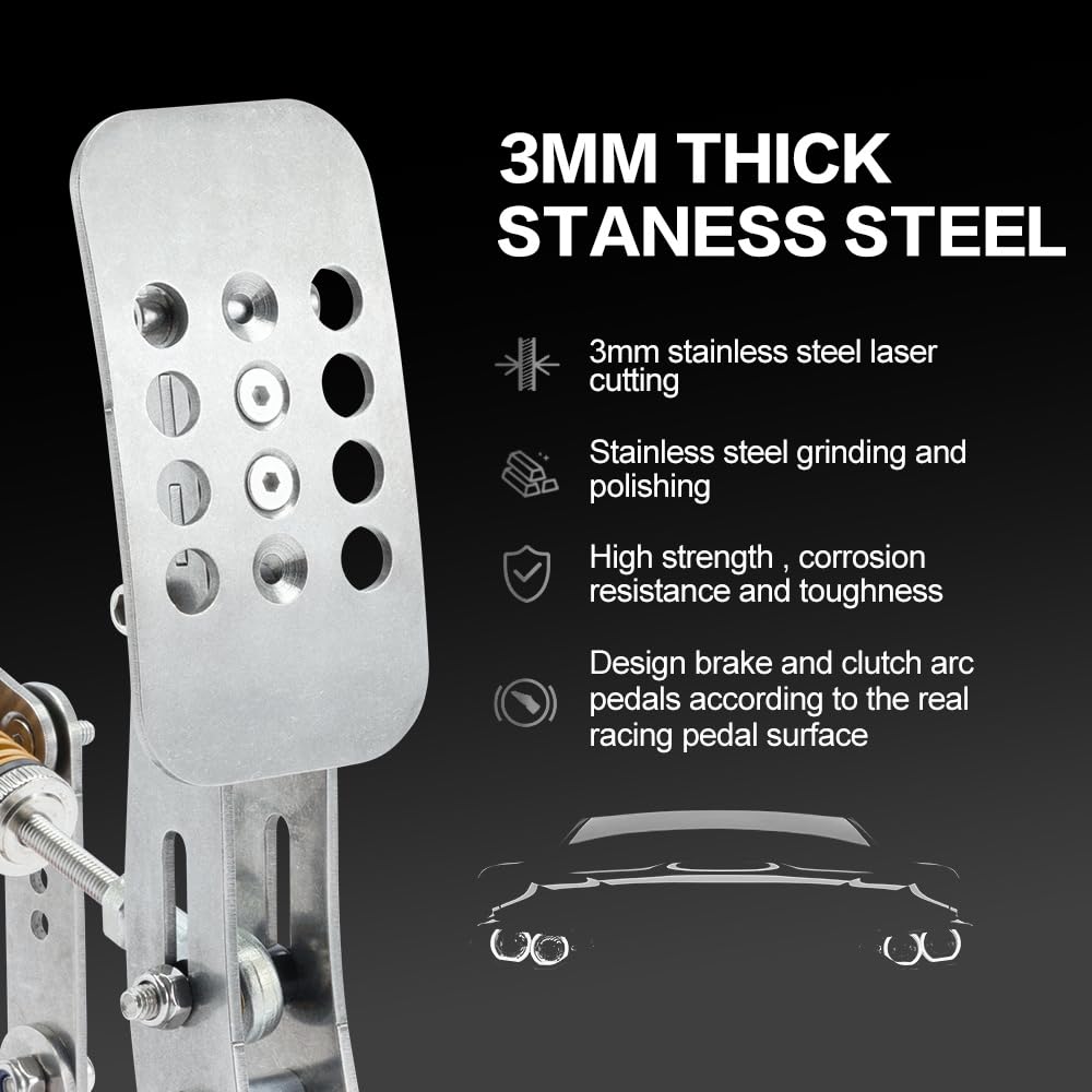 SimJack UT Pedals - Sim Racing Pedals with 200KG Load Cell Brake & Hydraulic System for PC (Model: UT-P3-H3-DB)