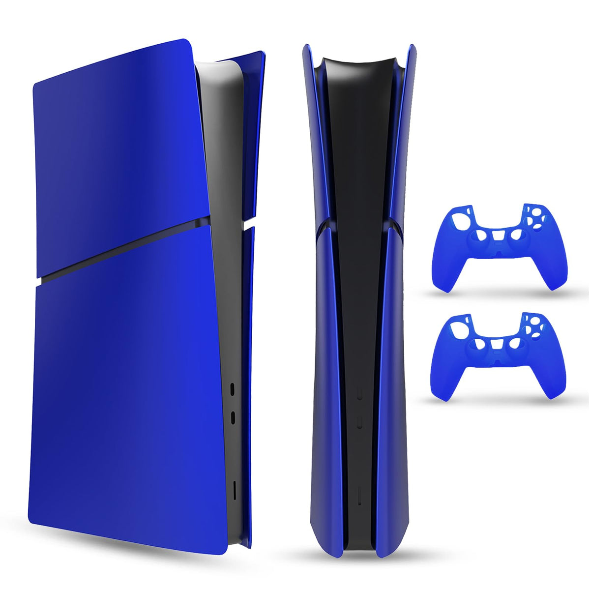 PEYANZ Faceplate Cover Compatible with PlayStation 5 Slim (Digital Edition) - Protective ABS Shell  Scratch-Resistant Matte Surface  Includes 2 Silicone Covers