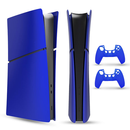 PEYANZ Faceplate Cover Compatible with PlayStation 5 Slim (Digital Edition) - Protective ABS Shell  Scratch-Resistant Matte Surface  Includes 2 Silicone Covers