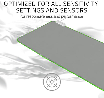 Razer Goliathus Extended Chroma Mouse Mat, Micro-Textured Cloth, 11.6x36.2in, Mercury White, Model RZ02-02500314-R3