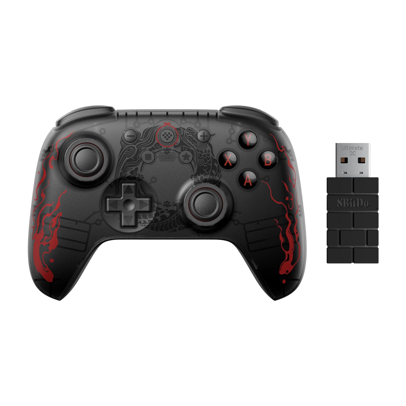 8BitDo Ultimate 2C Wireless Controller for Windows PC and Android  with Hall Effect Joysticks and Hall Triggers  1000Hz Polling Rate  and Remappable L4/R4 Bumpers - Black Myth: Wukong