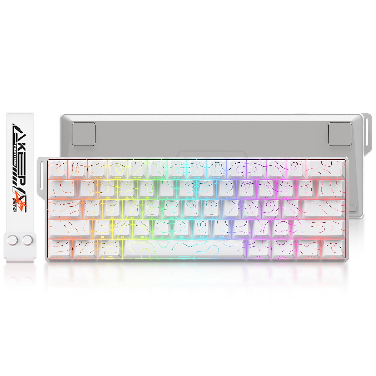 DAREU COOL60 60% Hall Effect Gaming Keyboard with Magnetic Switch  SOCD  0.01mm Actuation Adjustable Rapid Trigger 8000 Hz Polling  Topographic PBT Keycaps  Hot-swap  RGB Backlit