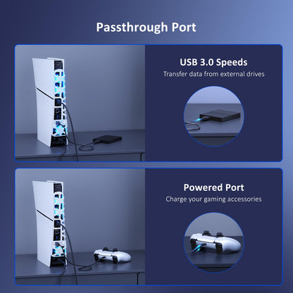 NexiGo PS5 Slim Cooling Fan - Silent, Adjustable Speed, Auto On/Off, USB 3.0, Efficient Cooling for PS5 Slim Disc/Digital (White)