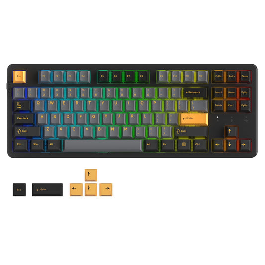 DAREU EK87PRO Wireless Mechanical Gaming Keyboard, TKL RGB, Hot-Swappable, PBT Keycaps, Black, HIFI Dream Switch