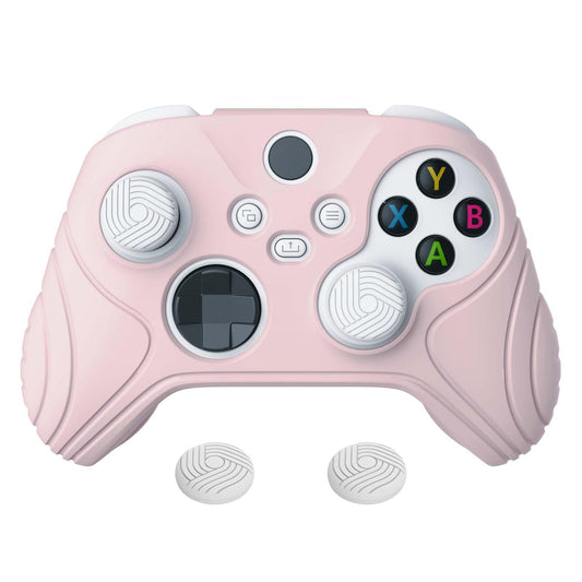 eXtremeRate PlayVital Pink Controller Cover for Xbox Series X/S with 2 Thumb Grips  Samurai Edition Anti-slip Silicone Skin Protector for Xbox Core Controller