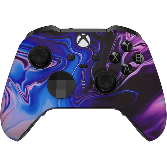 Custom Controllerzz Custom Elite Series 2 Controller Compatible With Xbox One  Xbox Series S  and Xbox Series X (Blue & Purple Swirl)