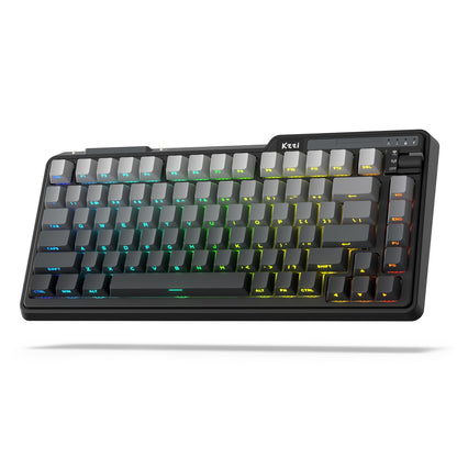 KZZI K75 Lite Wireless Mechanical Keyboard - 75% Gasket Mount, RGB, Hot Swappable, Aurora Black, 82 Keys, BT 5.0/2.4G/