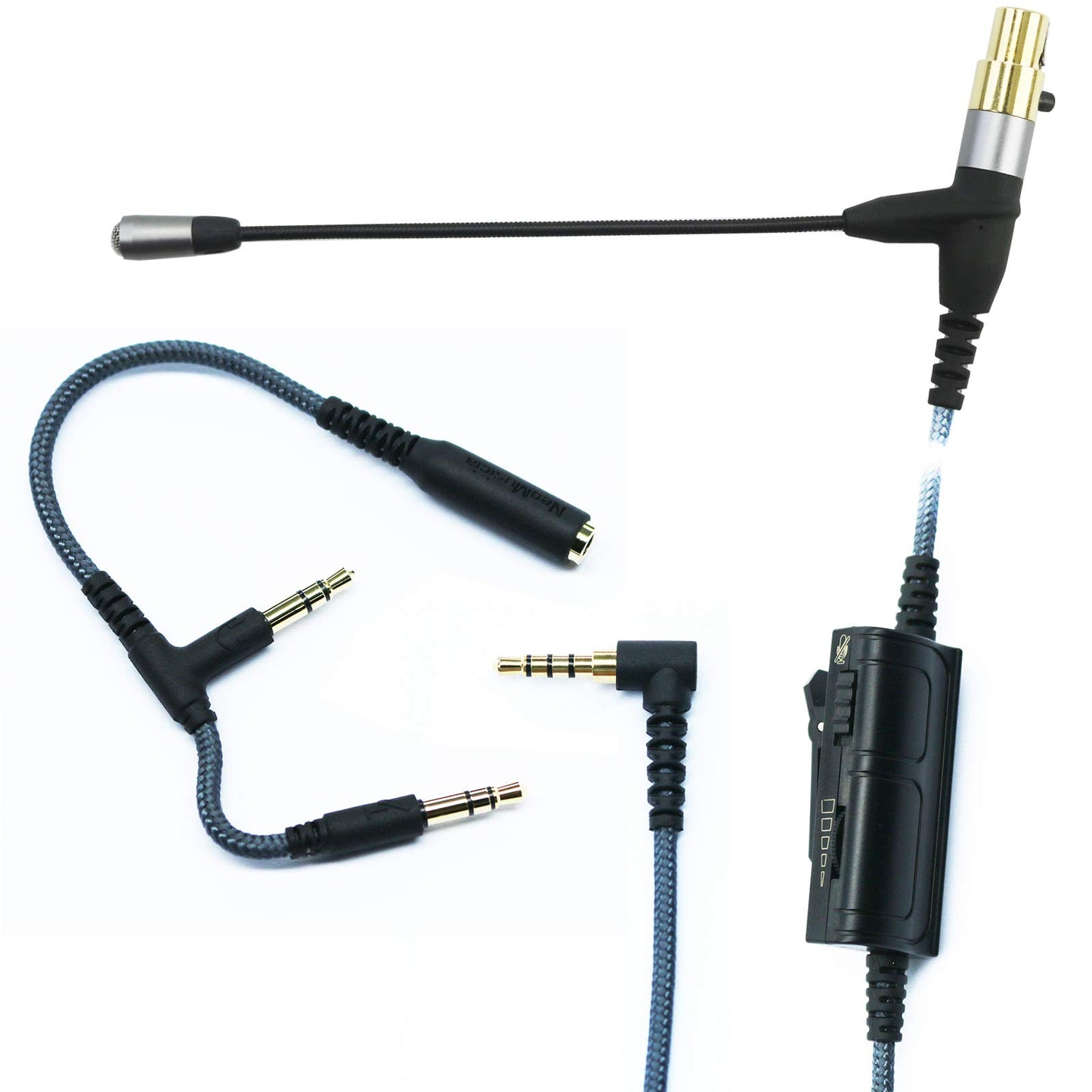 ABLET Boom Microphone Cable Compatible with Headphones AKG K240  K240S  K240MK II  Q701  K702  K271s  K271 MKII  Boompro Gaming Mic Compatible with Controller PlayStation PS4 or Xbox One  PC (150CM)