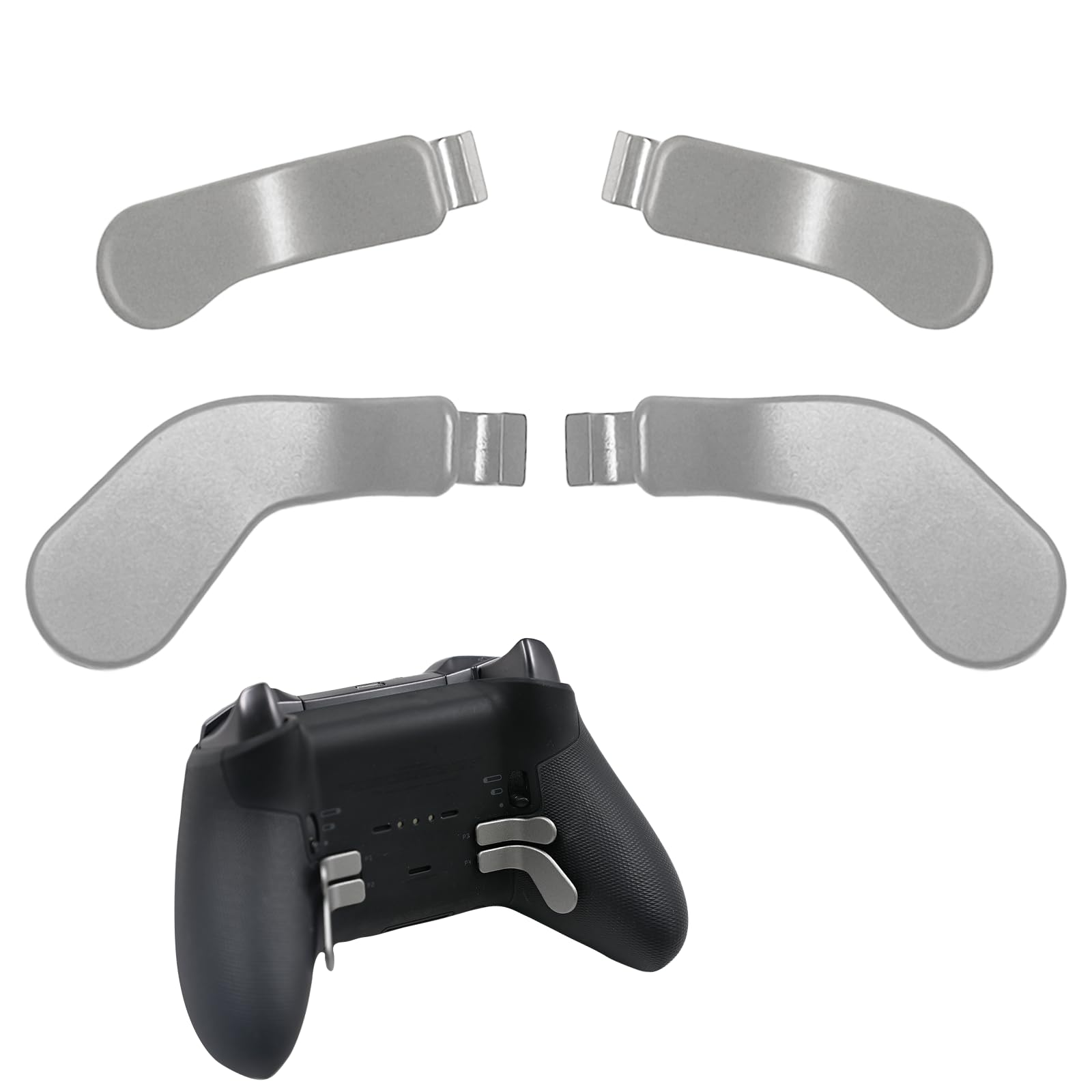 4 Pack Elite Controller Paddles for Xbox One Elite Series 2 Controller Elite Series 2 Core Controller Metal Paddles Back Hair Trigger Locks Replacement Accessories for Xbox Elite 2 Core/Elite Controller Series 2(Silvery) [video game]
