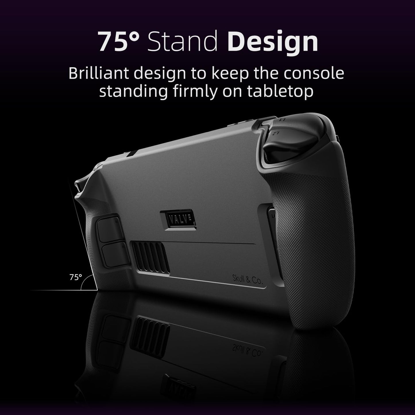 Skull & Co. GripCase Bundle for Steam Deck: Soft Protective Case with Textured Grips Full Protection and Stand, Non-Slip and Ant