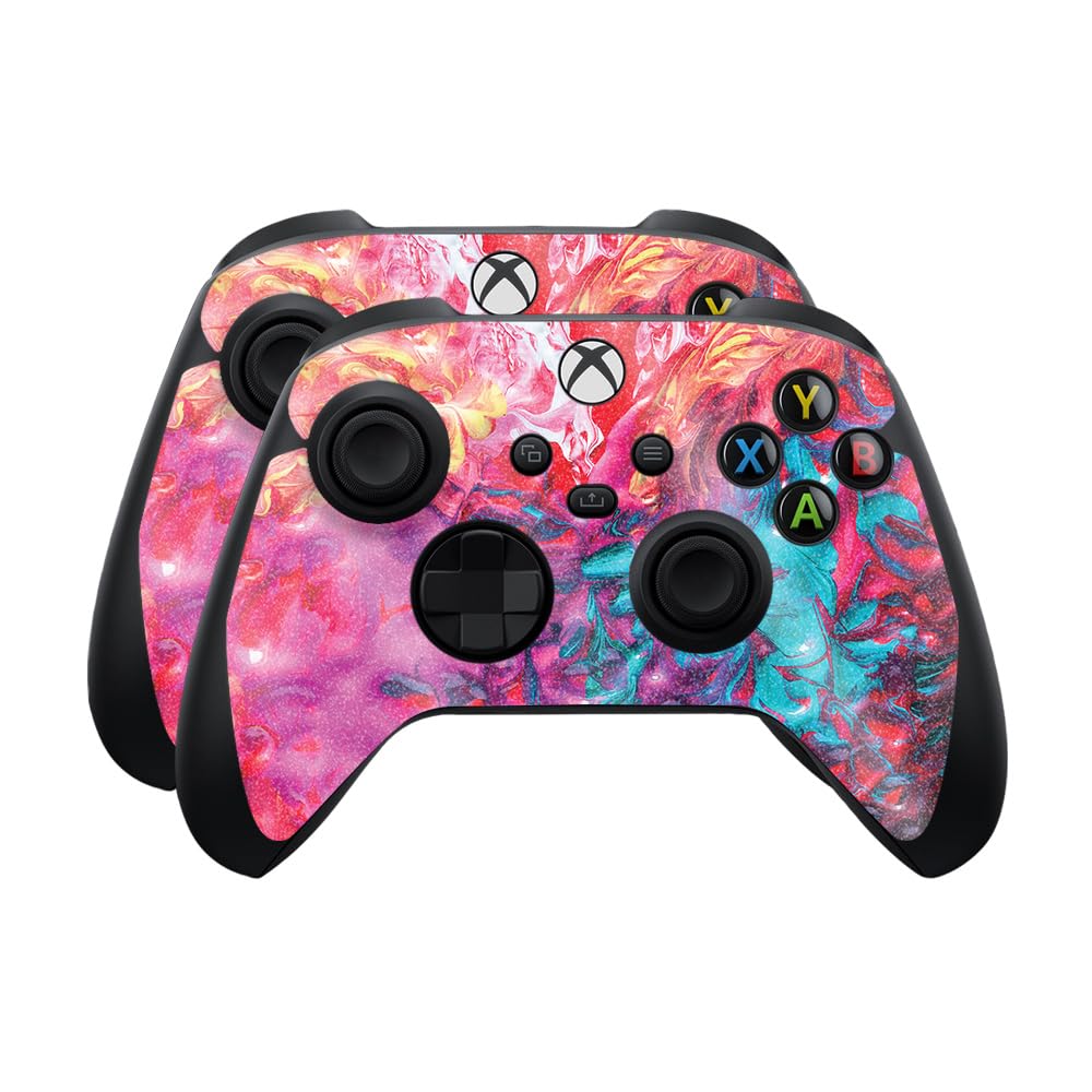 Glossy Glitter Skin Compatible with Microsoft Xbox Series X|S Controller (2 Pack) - Paint Party - Premium 3M Vinyl Protective Wrap Decal Cover - Easy to Apply | Crafted in The USA by MightySkins