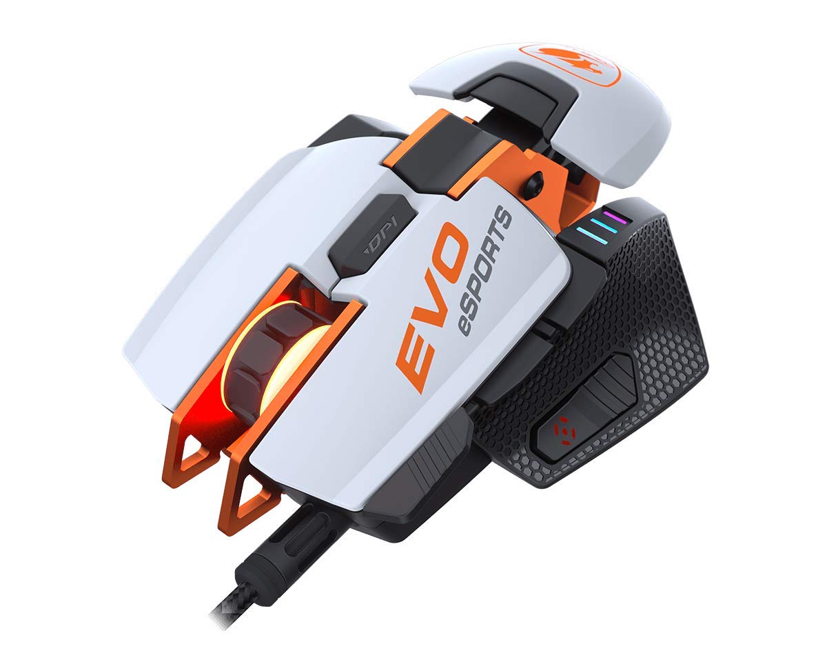 COUGAR 700M EVO Gaming Mouse - 16000 DPI, Adjustable Palm Rest, Weights, Black, Metal
