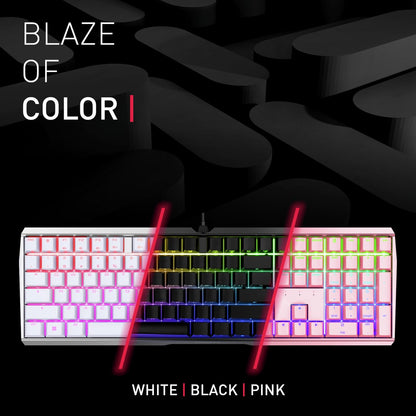 Cherry MX Board 3.0 S Wired Mechanical Keyboard - Aluminum, MX Red Silent Switches, Black, Model G80-3874LWAUS-2