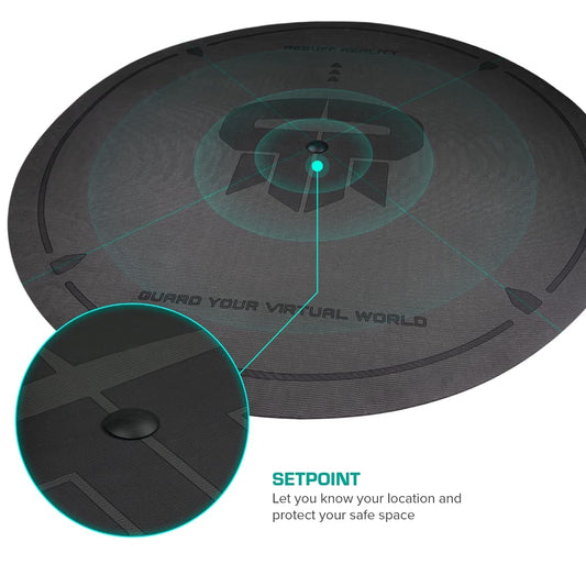 Rebuff Reality VR Mat - 55" Round Non-Slip Foam Walking Platform for All VR Systems, Super Soft with Centering Button