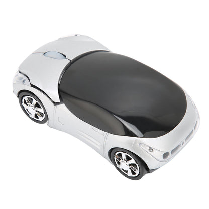 ASHATA 2.4GHz Car Shape Optical Gaming Mouse - Silver Plastic Design for PC, Laptop, Win 7, Linux