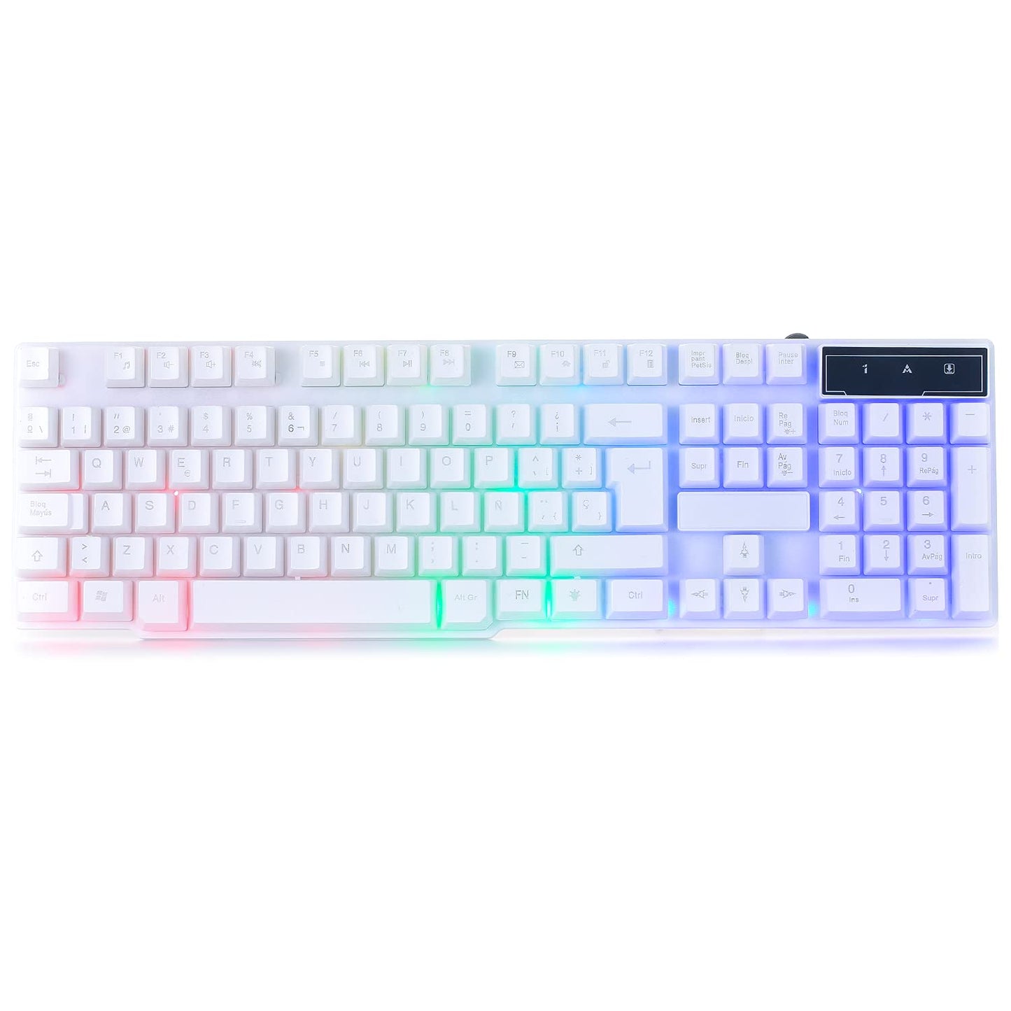 Orzly White Gaming Keyboard RGB USB Wired Rainbow Keyboard Designed for PC Gamers  PS4  PS5  Laptop  Xbox  Nintendo Switch  formula-250 Hornet Edition