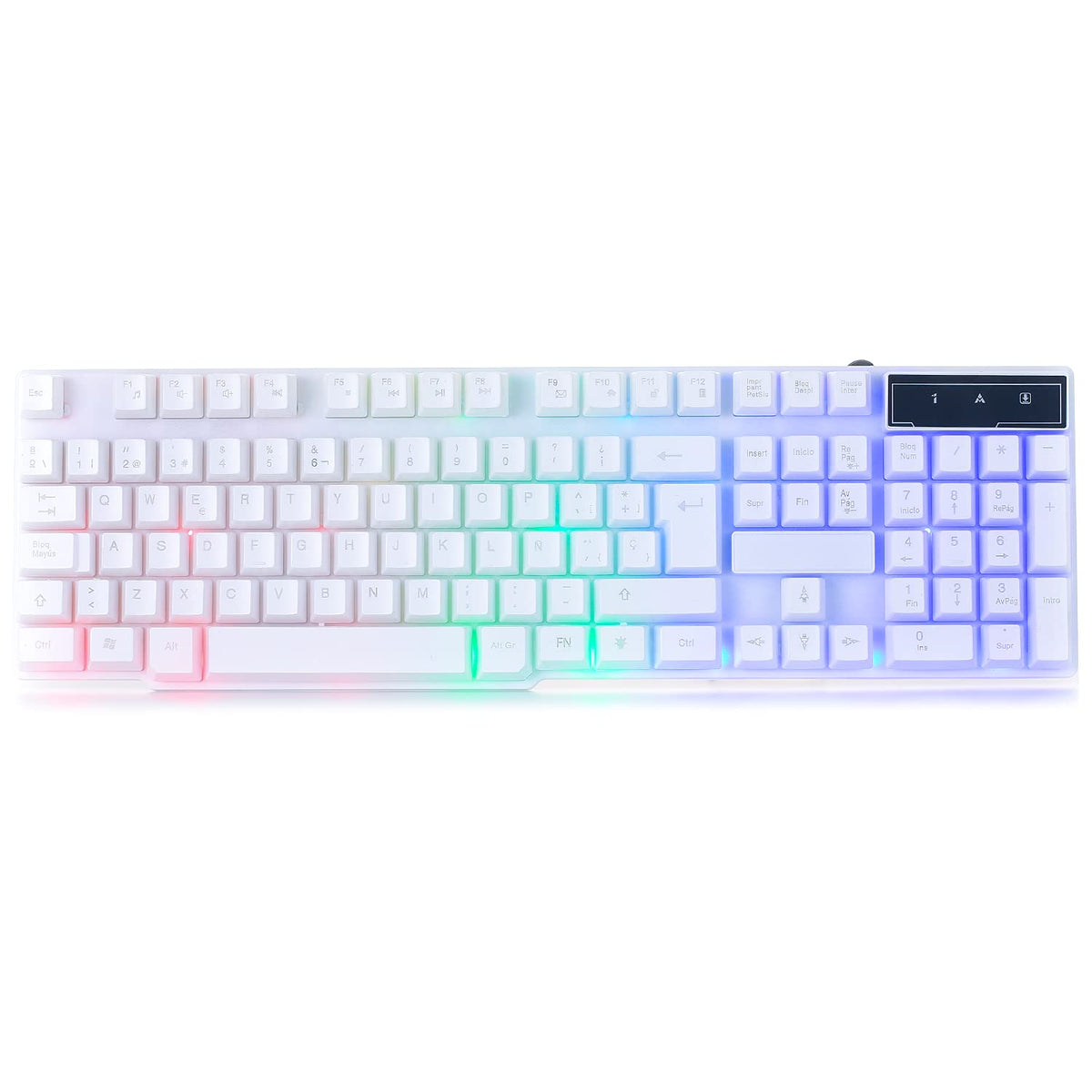 Orzly White Gaming Keyboard RGB USB Wired Rainbow Keyboard Designed for PC Gamers  PS4  PS5  Laptop  Xbox  Nintendo Switch  formula-250 Hornet Edition