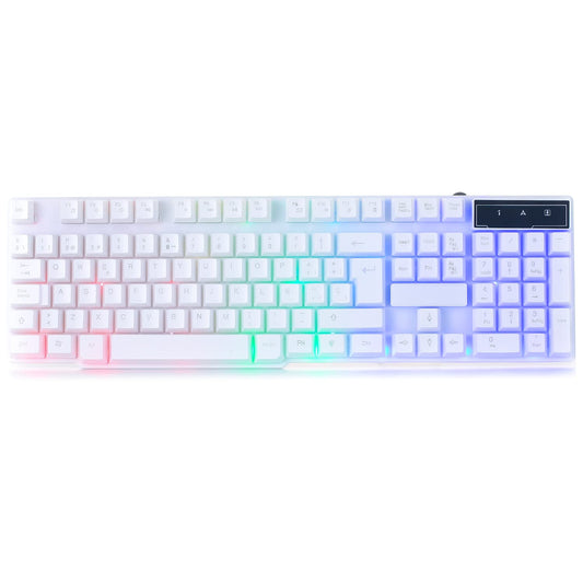 Orzly White Gaming Keyboard RGB USB Wired Rainbow Keyboard Designed for PC Gamers  PS4  PS5  Laptop  Xbox  Nintendo Switch  formula-250 Hornet Edition