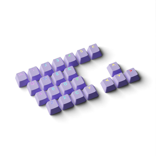 HK Gaming Rubber Keycaps Set - 23 Keys OEM Profile, Anti-Slip Texture, Lavender, Compatible with Cherry MX, Gateron, Kailh