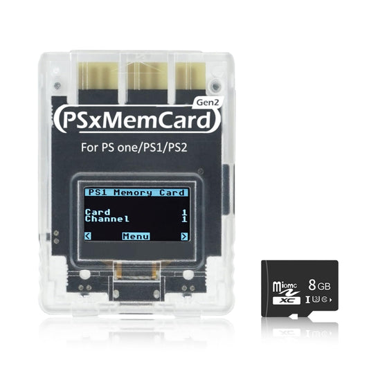 BITFUNX PSxMemCard Gen2 - High-Speed 8GB Memory Card for PS2/PS1, White, Supports Firmware Upgrade and Unlimited Storage