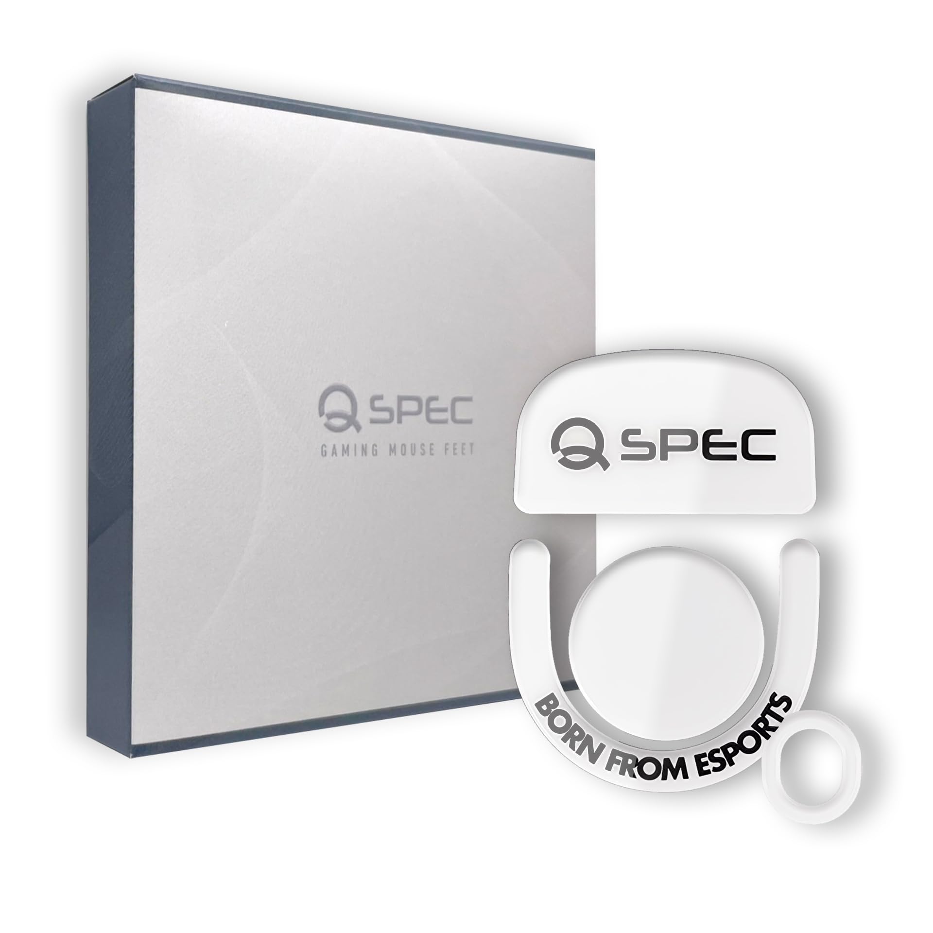 Q SPEC Glass Mouse Skates for Logitech G PRO X Superlight 2 - Super-Round Edges, Fuji White (1 Set)