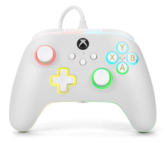 PowerA Advantage Wired Controller for Xbox Series X|S with Lumectra - White  gamepad  wired video game controller  gaming controller  works with Xbox One and Windows 10/11  Officially Licensed for Xbox