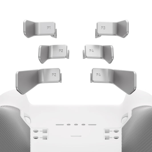 eXtremeRate Swift Paddles for Xbox Elite 1/2 Controller  6 in 1 Metalic Silver Replacement Interchangeable Back Paddles for Xbox One Elite & Elite Series 2 Controller