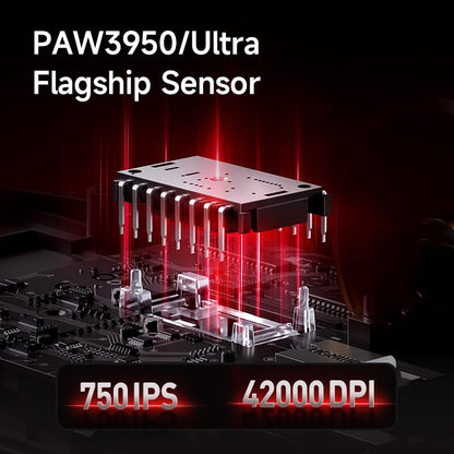 Hyekit K7 Ultra Wireless Gaming Mouse - 42K DPI, 59g, 8K Polling, 5 Programmable Buttons, Black