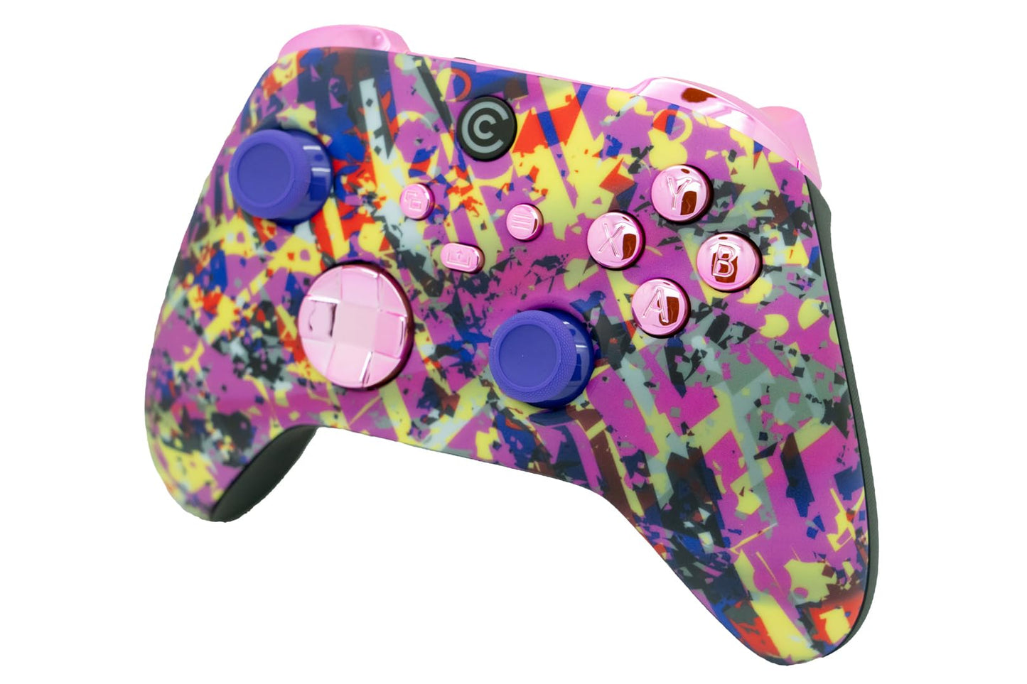 Custom Controllerzz Wireless Controller for Xbox Series X/S, Xbox One & PC - Neon Drip & Pink Chrome Inserts