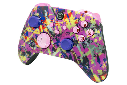 Custom Controllerzz Wireless Controller for Xbox Series X/S, Xbox One & PC - Neon Drip & Pink Chrome Inserts